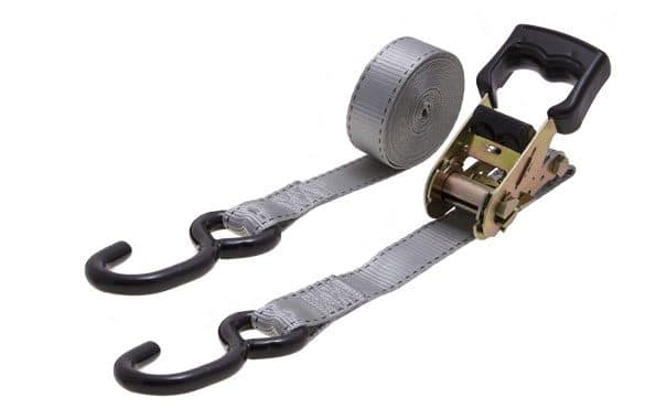Macro 35mm strap with ratchet tensioner and 2 double J hooks