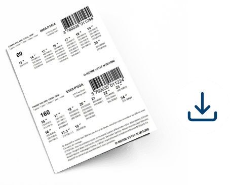 Polaire Steel Grip size labels