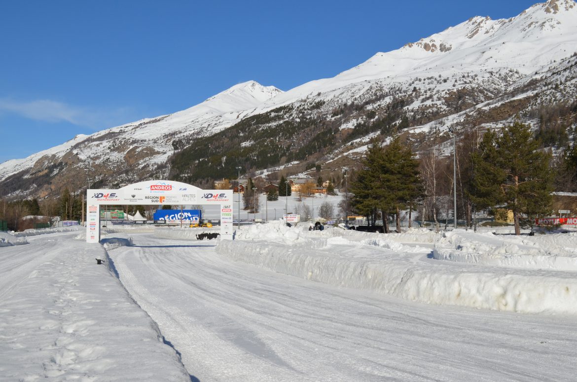 Serre Chevalier icy track for 2020 snow chain trials