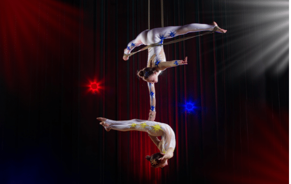 Elastic cotton cable acrobatics example