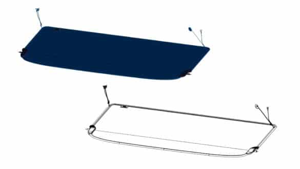 Tablette arrière textile