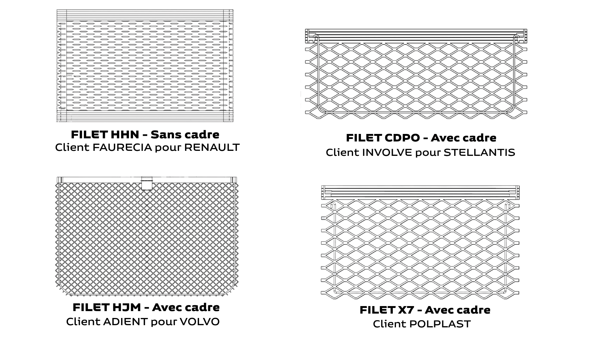 Filets aumonieres plans Filets avec ou sans cadre JOUBERT