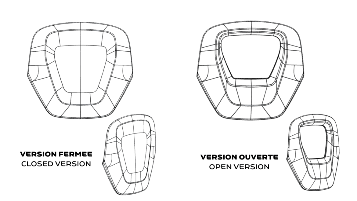 Plans 3D casquettes tableau de bord Casquette tableau de bord Joubert declinaison 2 versions