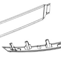 Fabrication insert portière automobile Schéma de conception d’une pièce décorative de portière automobile pour intégration dans panneau intérieur
