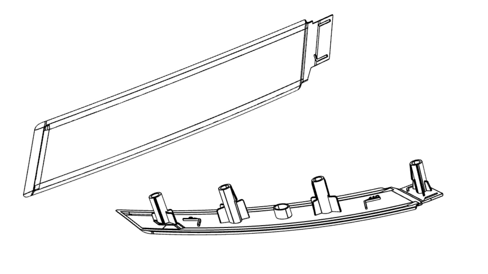 Fabrication insert portière automobile Schéma de conception d’une pièce décorative de portière automobile pour intégration dans panneau intérieur